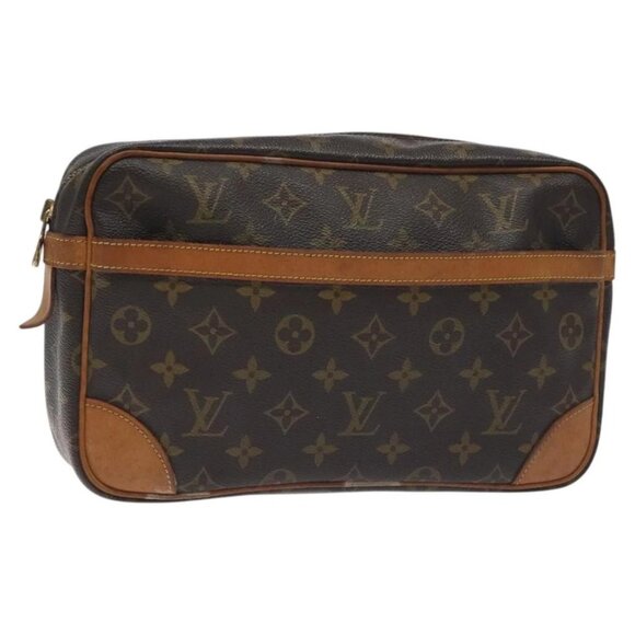 LOUIS VUITTON Monogram Compiegne 28 Clutch Bag M51845 LV Auth BA3523 - Picture 1 of 16